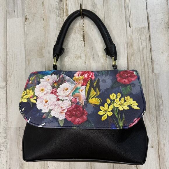 Loungefly Disney Tinker Bell Floral Satchel Bag Multicolor Women's Handbag - Picture 1 of 5